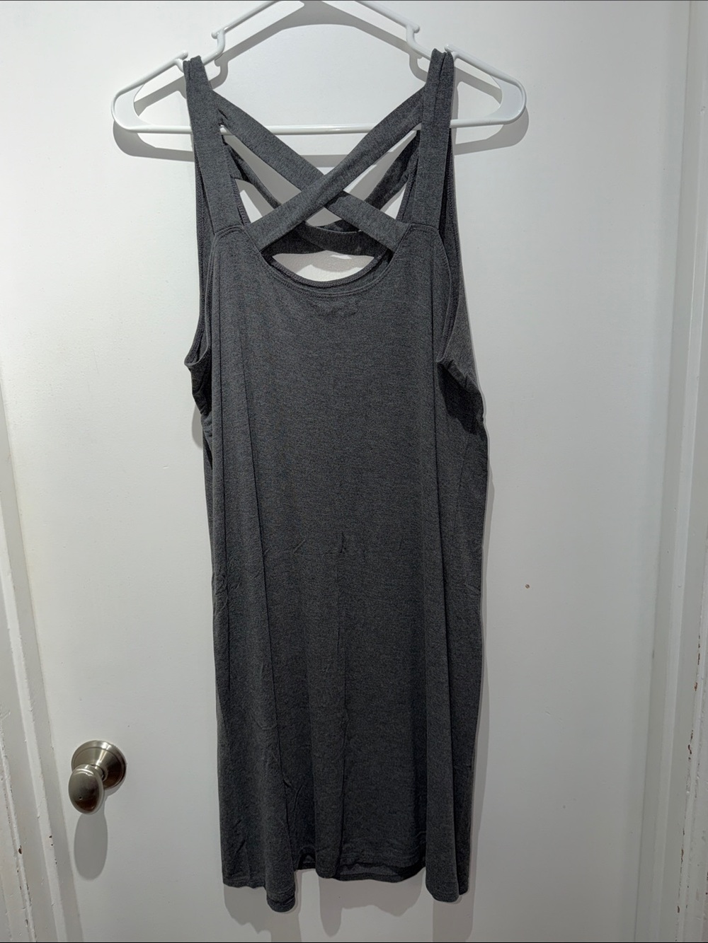 Maurices Charcoal Gray Sleeveless Midi Dress with Crisscross Back - Picture 4 of 5